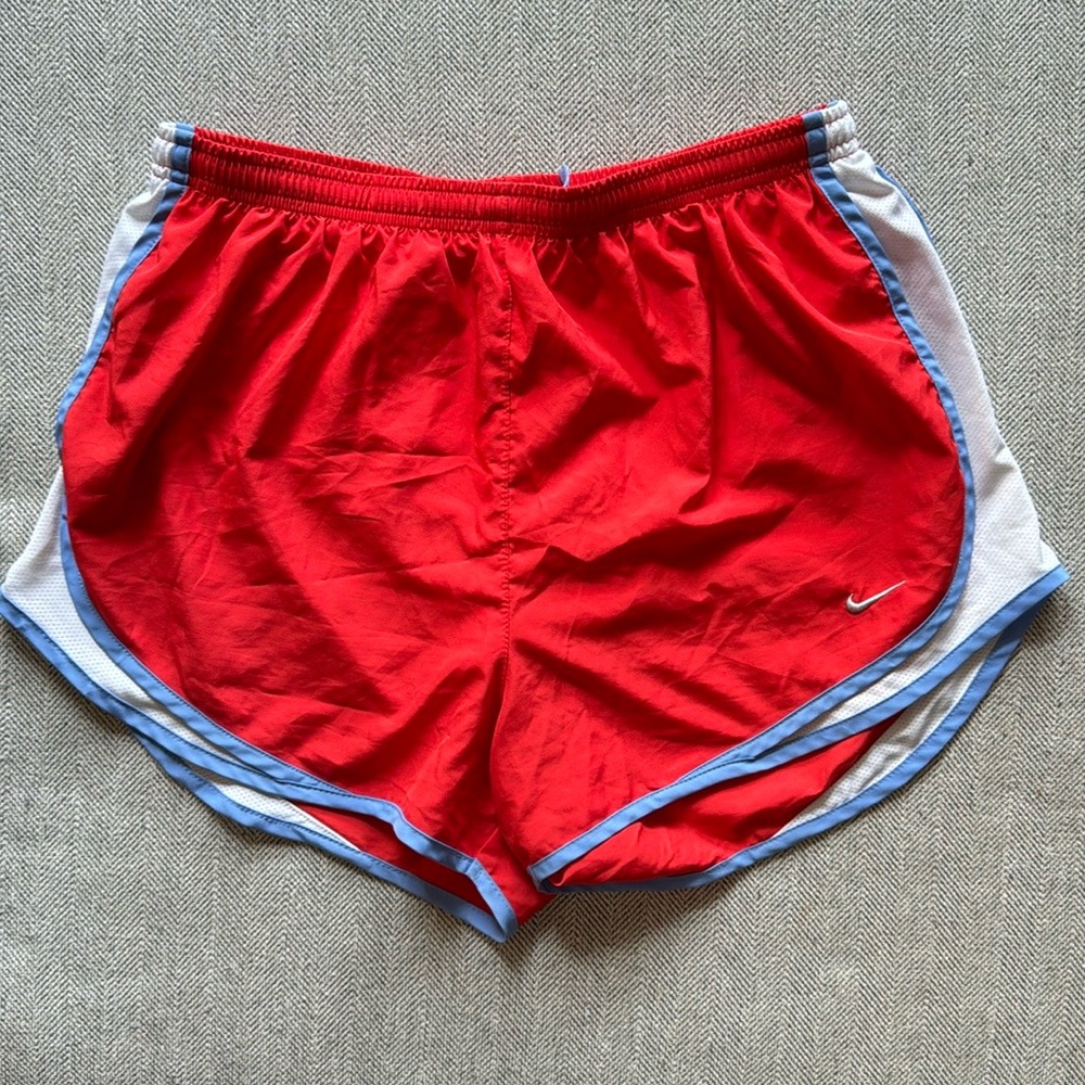 Orange and Blue Nike DriFit Women’s Athletic Shorts Large